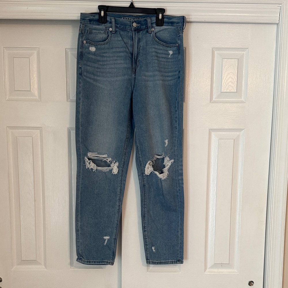 American Eagle Outfitters Ripped Blue Mom Jeans